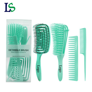 Professional Plastic Anti-Static 8 Rows Detangler Brush Octopus Combs Hair Brush Afro Comb For Curly Hair