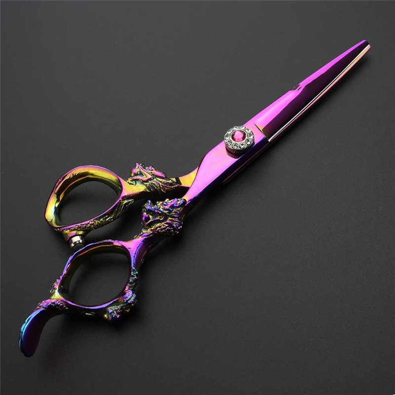 Custom LOGO 440C 6 Inch Hair Cutting Scissors Thinning Shears Stainless Steel Barber Scissors for Hairdresser Haircut