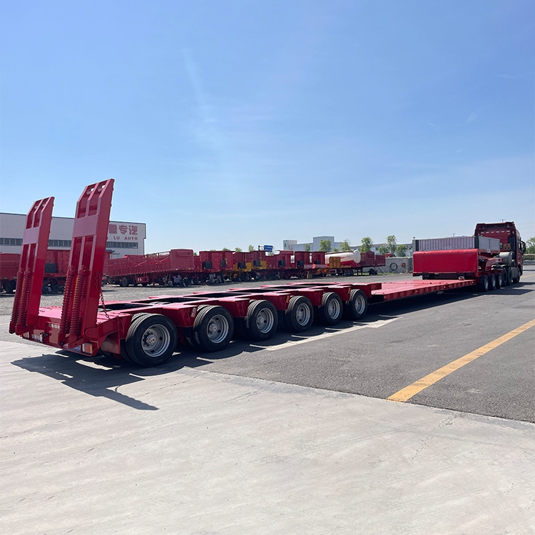 2 3 4 Axles 60 Tons 80 Ton Flatbed Semi Truck Trailers Flatbed Trailers