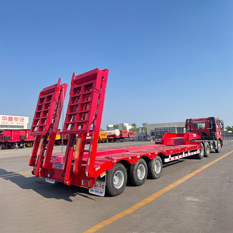 Extendable Modular Detachable Gooseneck Low bed Semi Trailer With Hydraulic Gooseneck