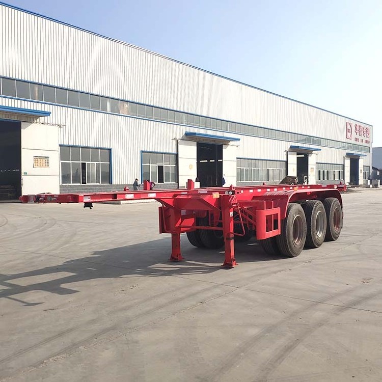 China Manufacture 20ft 40ft Skeleton Semi Trailer Container Skeleton Truck