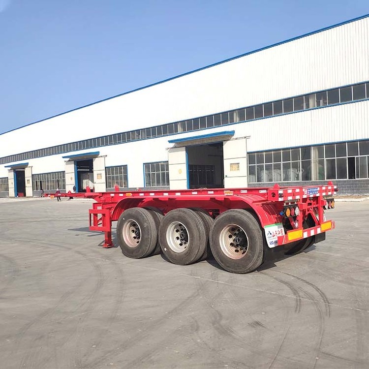 China Manufacture 20ft 40ft Skeleton Semi Trailer Container Skeleton Truck