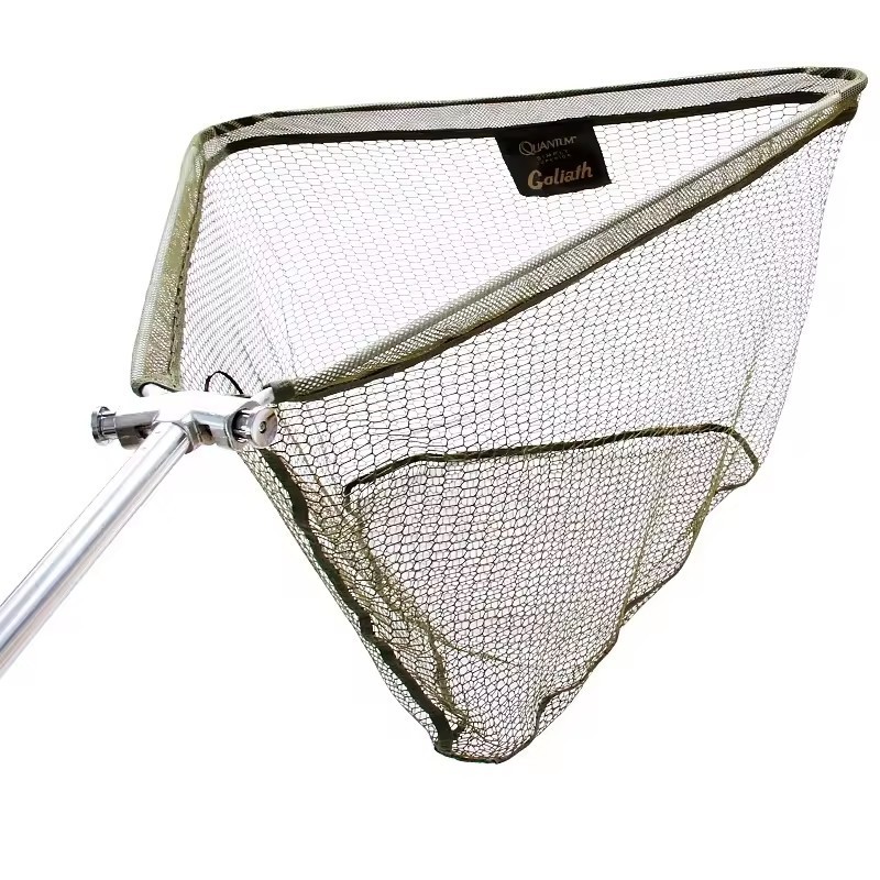 Langsheng Quick Folding EVA Grip Telescopic Fishing Net Mesh Landing Aluminum Net for Carp Fishing Saltwater