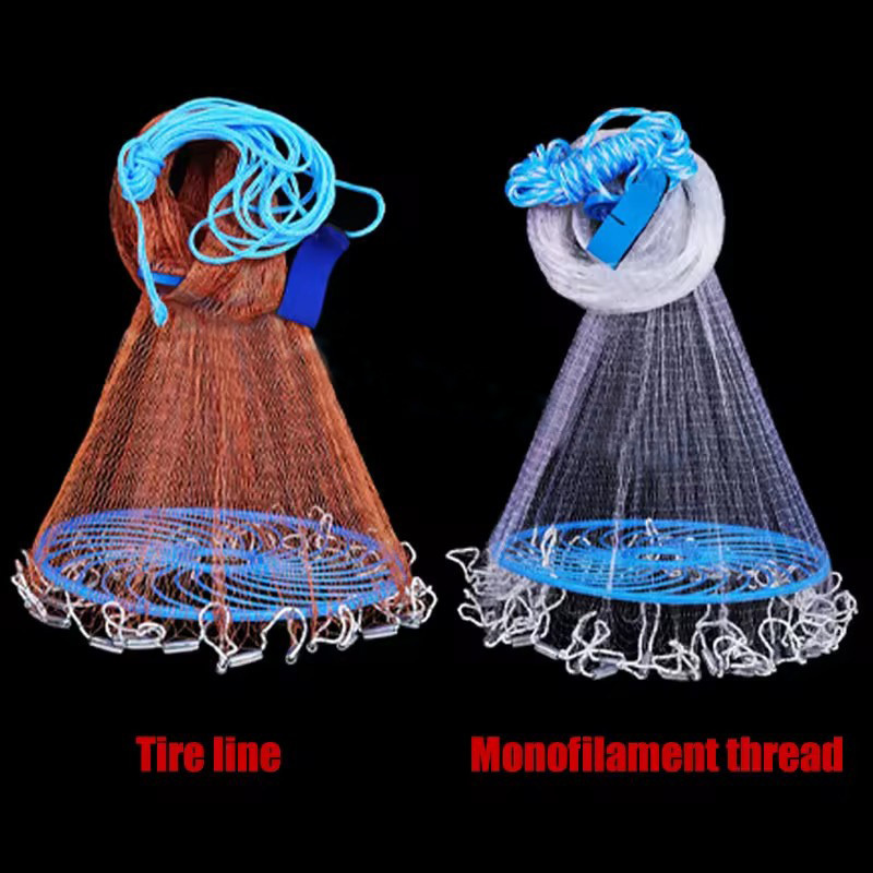 Hot Selling Size 4~9 Feet Nylon Hand Cast Net throwing bottom pocket cast net fishing cast net for sale Fishing accessories