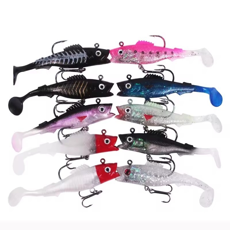 Swim Shad 90mm 14g Fishing Lure with Lead Rigged Soft Lure Softbaits Lure Sea Trout SwimBait for Bass Baitfish Lead inside