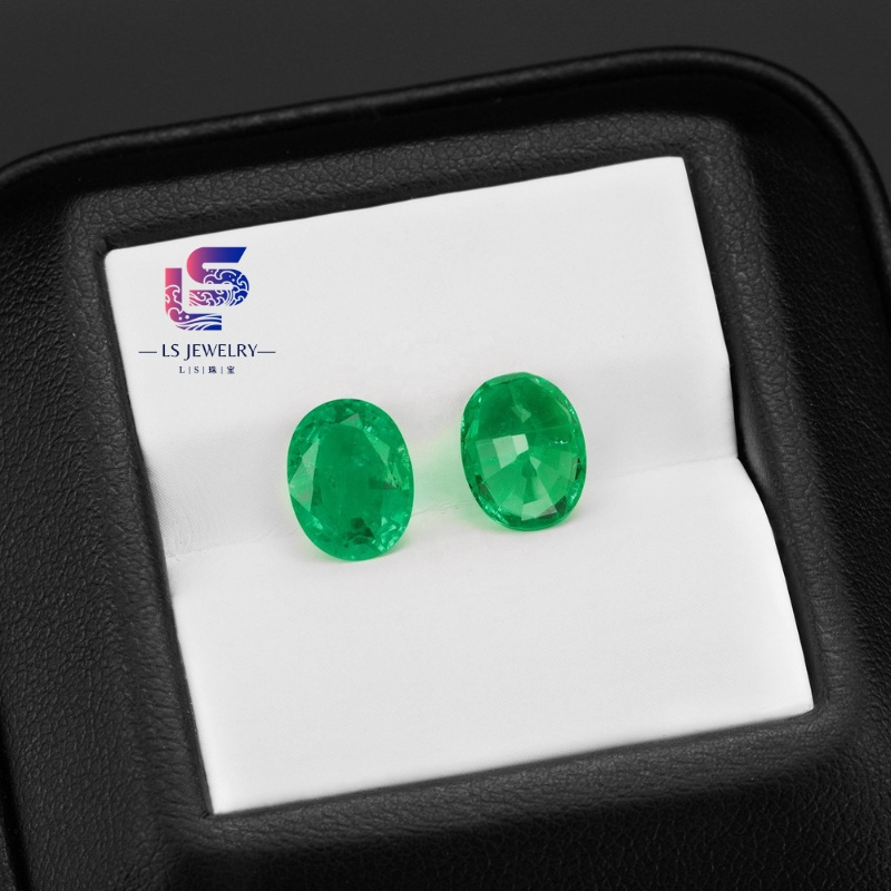 High Quality Synthetic Colombian Oval Green Lab Created Emerald