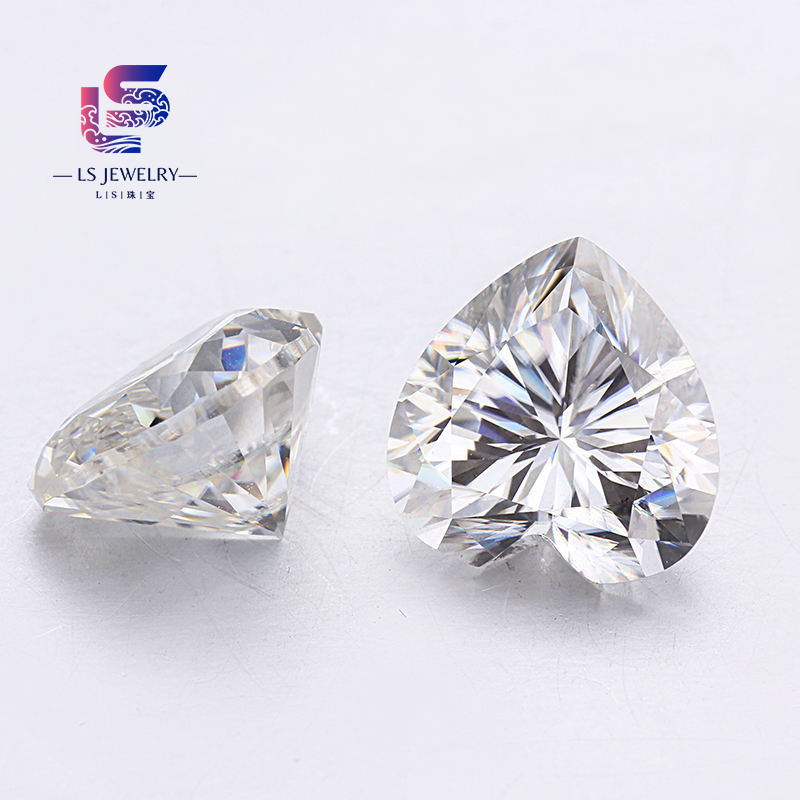 Wholesale moissanite loose stones 1carat Moissanite Diamond 1ct Heart Moissanite For Weeding Rings Jewelry