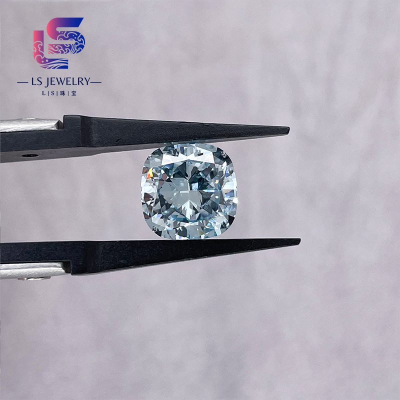 Higher Quality 1ct Cushion Cut Vs1 Loose Blue Lab Created Diamonds Igi Ngtc Cvd Lab Grown Diamond Factory Price