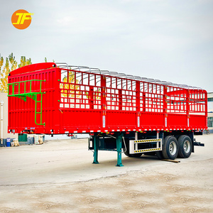 Factory Supply 3 Axles Double Deck Livestock And Poultry Fence Semi-Trailer Semi Truck Fence Trailer