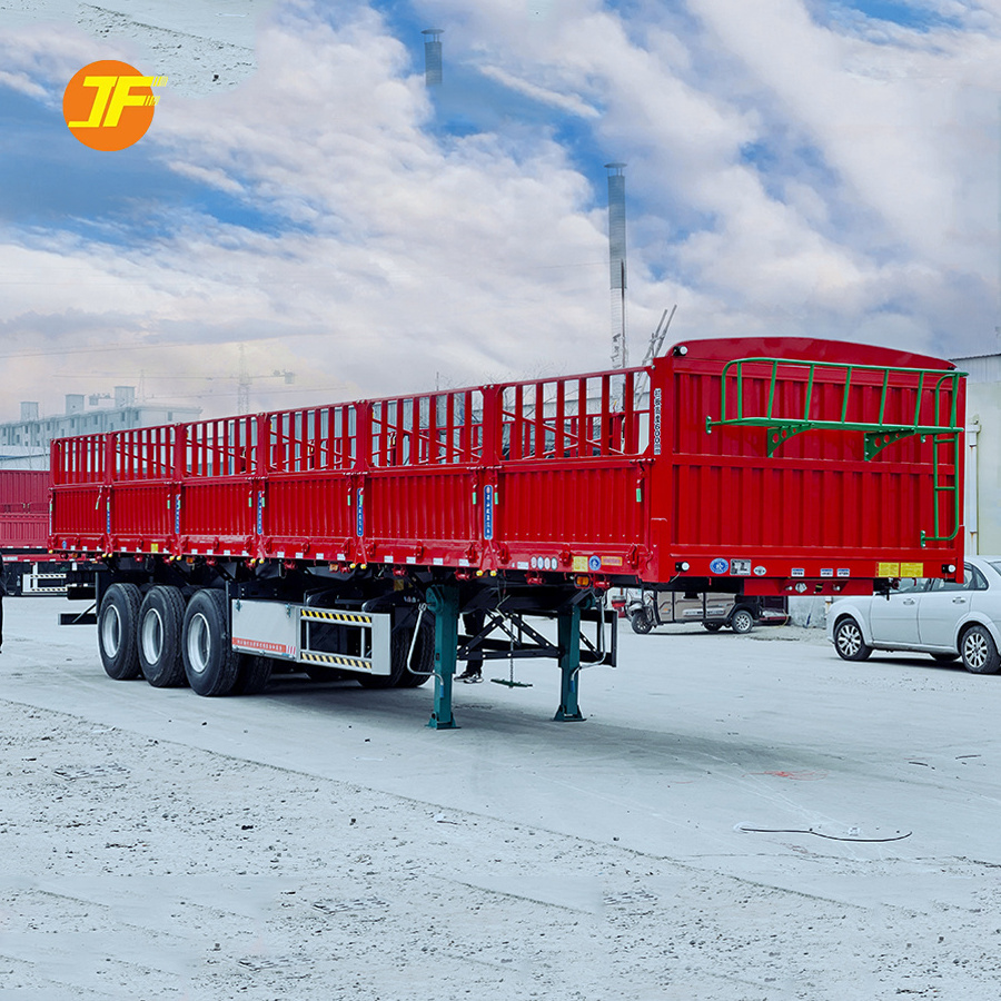 Factory Supply 3 Axles Double Deck Livestock And Poultry Fence Semi-Trailer Semi Truck Fence Trailer