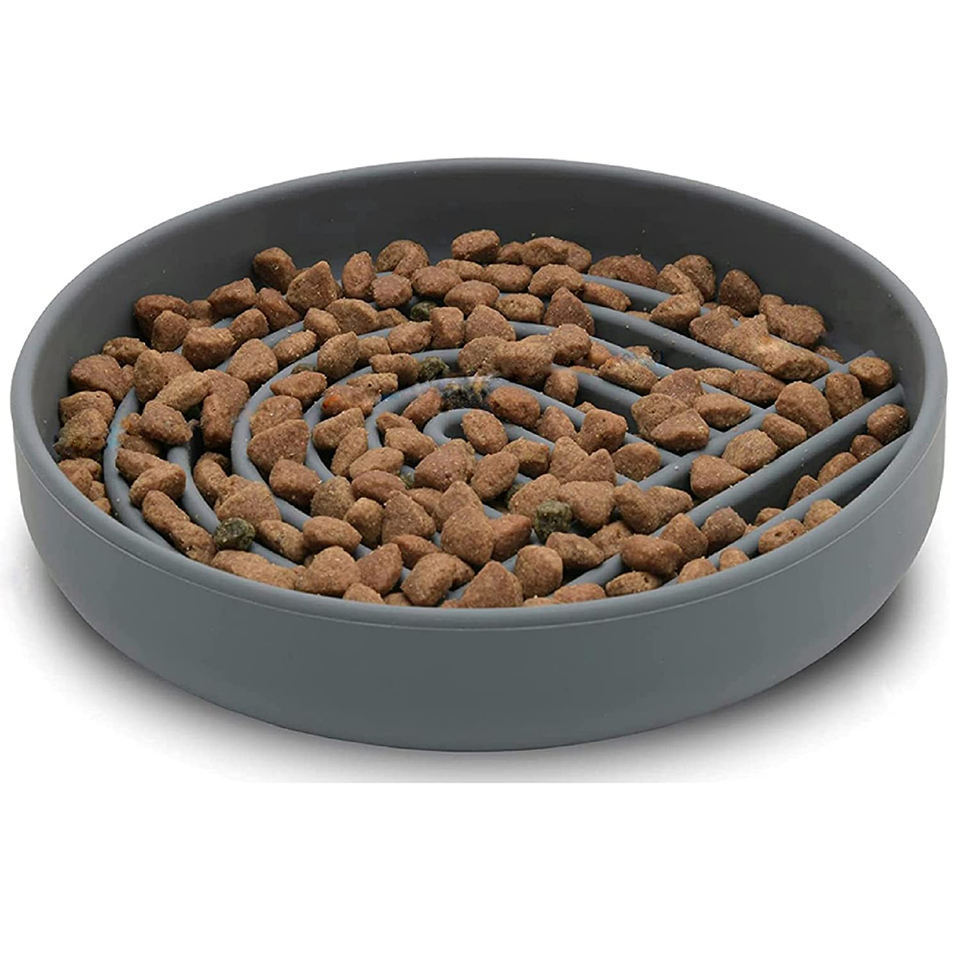 Pet friendly eating microwave safe food grade silicone anti choke slow feeding bowl for dog