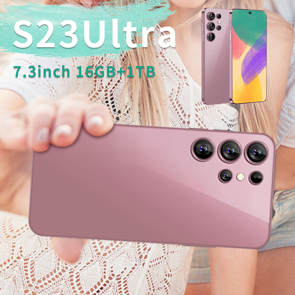 The smartphone new S23Ultra supports OTG function 7.3 inch HD full screen phone with beauty camera multilingual WIFI GPS FM