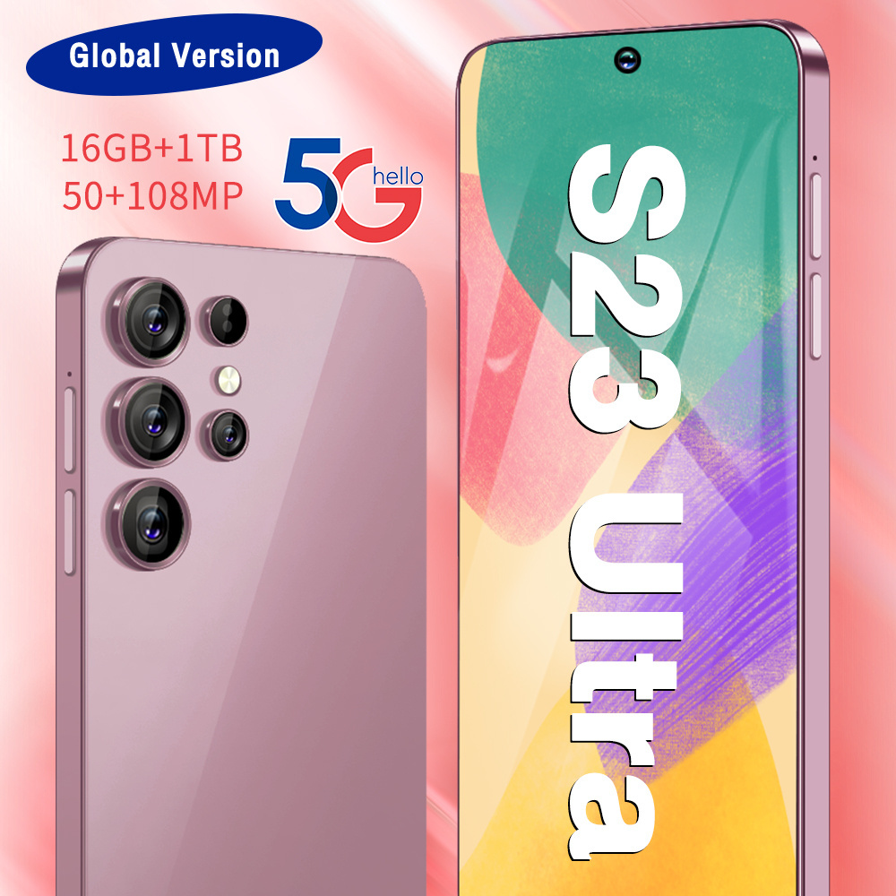 The smartphone new S23Ultra supports OTG function 7.3 inch HD full screen phone with beauty camera multilingual WIFI GPS FM