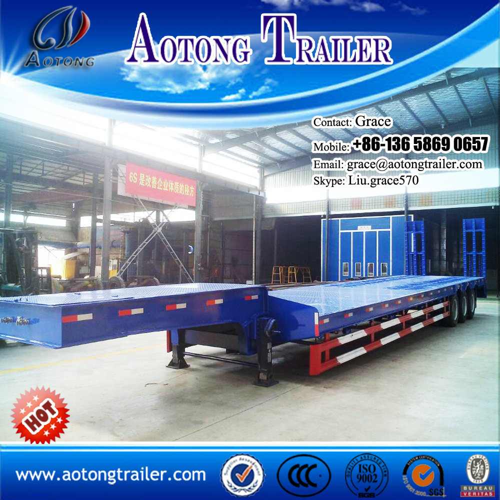 4 axles 80T hydraulic lowboy low loader lowbed truck semi trailer, customised Low bed trailer dimensions