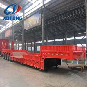 4 axles 80T hydraulic lowboy low loader lowbed truck semi trailer, customised Low bed trailer dimensions