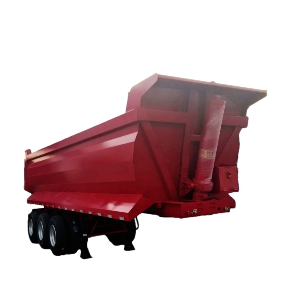 Aotong self dumper heavy truck trailer rear tipping dump trailer tailgate ensel semi trailer for sale