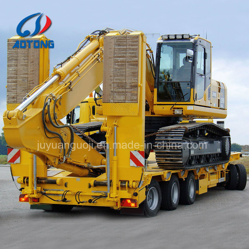 90 ton heavy duty 40-80 tons lowboy excavator transport trailer 4 axles /3axle plant high low bed flatbed truck trailer