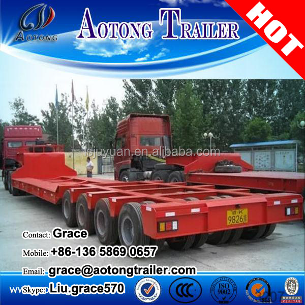 100 Tons lowboy low loader dolly lowbed Semi Trailer for Sale , 50 tons low flatbed drop deck trailer, 60tons low bed trailer