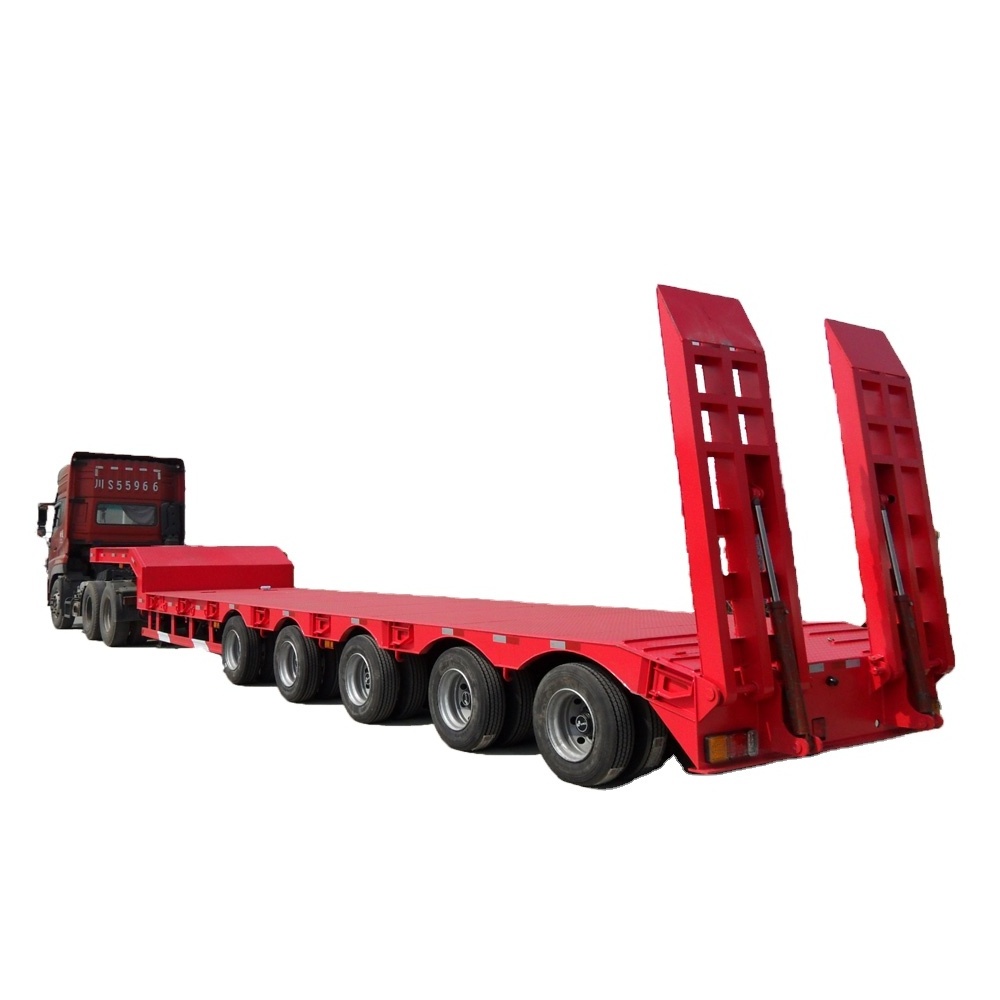 100 Tons lowboy low loader dolly lowbed Semi Trailer for Sale , 50 tons low flatbed drop deck trailer, 60tons low bed trailer