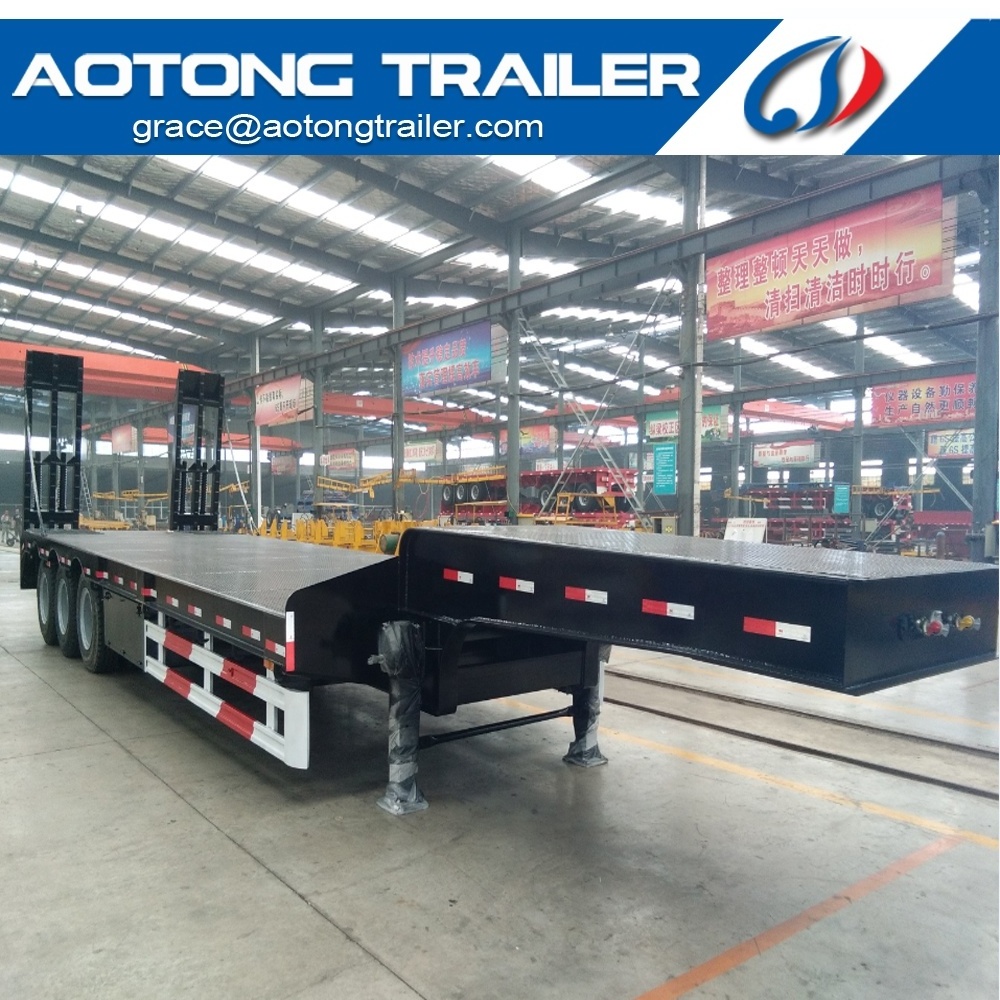 truck trailer Hot sale tri-axle  40 tons--100 tons low bed semi trailer in Philippines