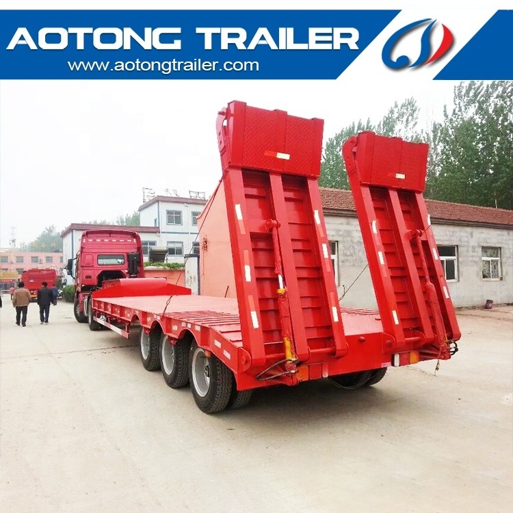 truck trailer Hot sale tri-axle  40 tons--100 tons low bed semi trailer in Philippines