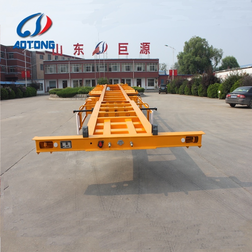 2 / 3 axles 20ft /40ft frame skeleton/flatbed container chassis trailer with twist locks