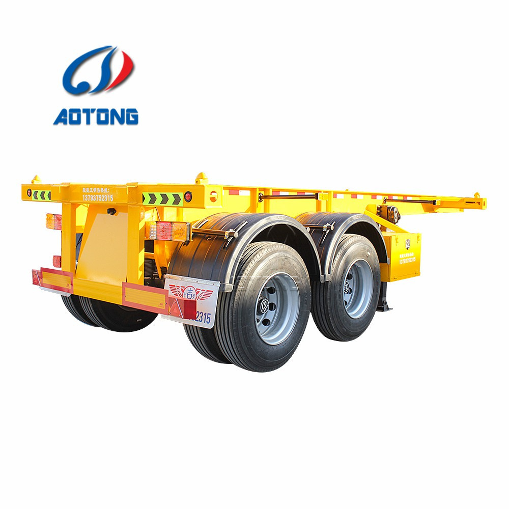 40 ft 2 axle container chassis 2 axle truck chassis trailer skeleton semitrailer container delivery trailer for sale