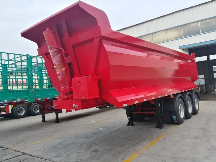 Aotong self dumper heavy truck trailer rear tipping dump trailer tailgate ensel semi trailer for sale