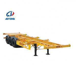 AOTONG 2 Axle skeleton shipping container  40FT 45ft Korea Port bomb cart skeletal Container Semi chassis Terminal Trailer