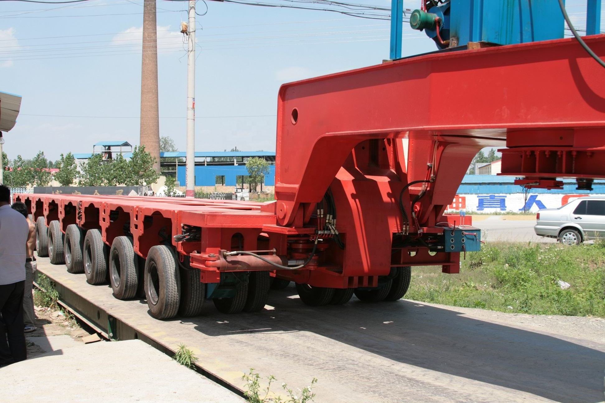 3 line 4 lines steering  axle Self-propelling Modular Transport trailer modular modular lowboy trailer