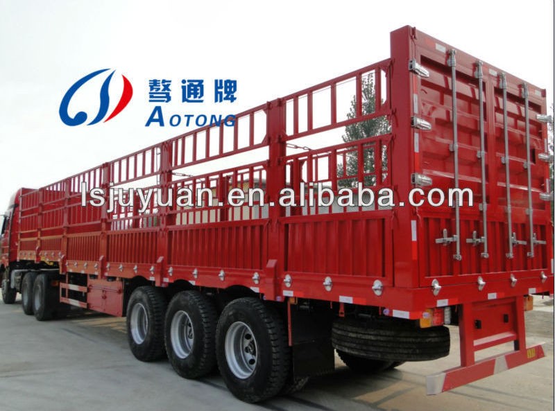 3 axles fence truck trailers animal transport stake semi trailer for sale