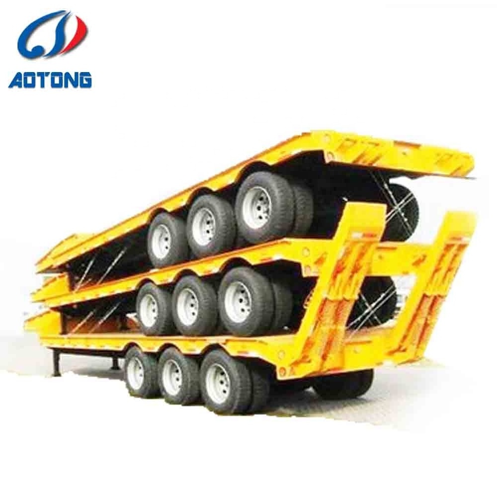 used 2 axles 50 ton 12m 40ft low bed lowboy trailer dimensions 3 axles ISO used low bed trailer truck for sale