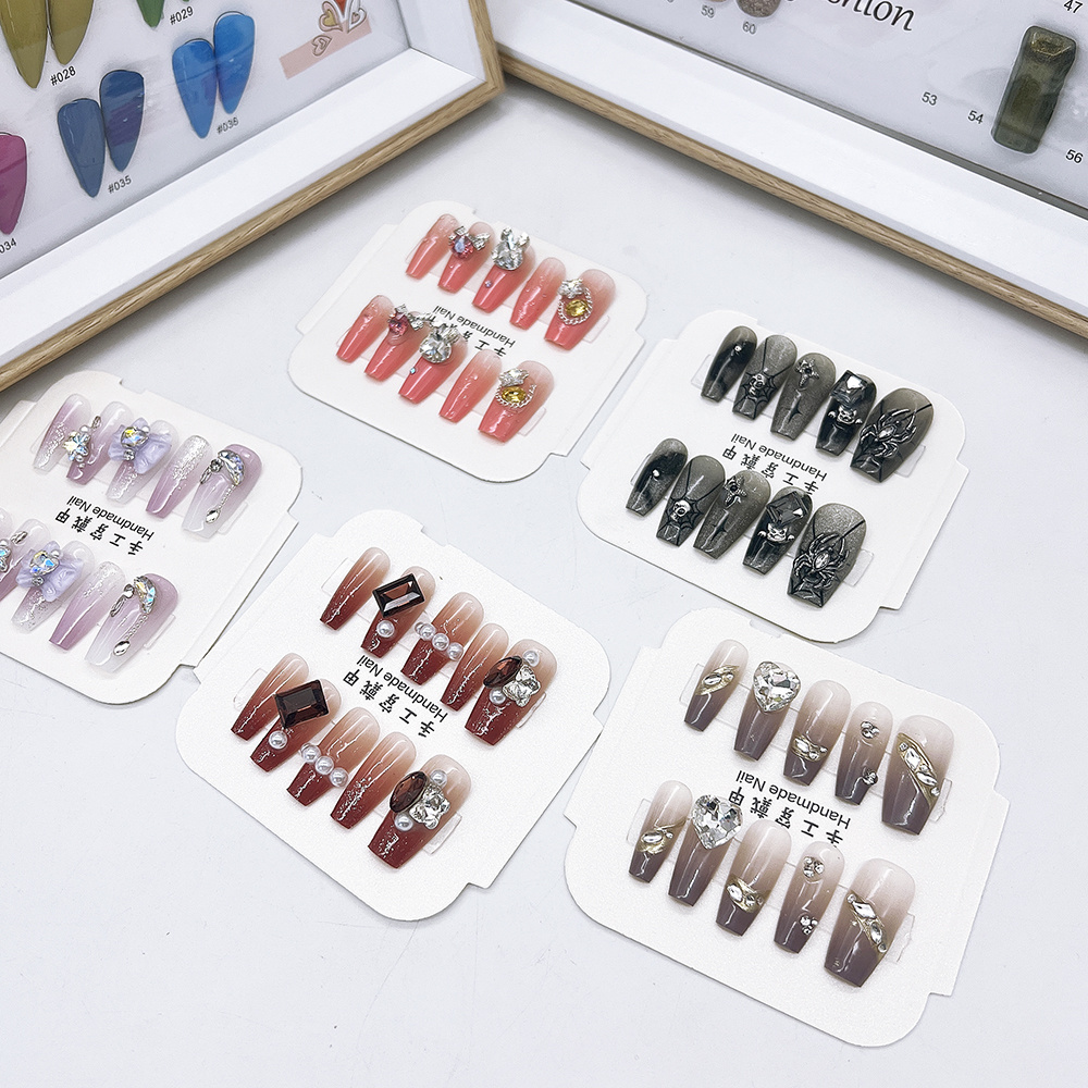 Wholesale 10pcs fashion soft gel nail art tips soft gel nail full cover acrylic press on nails