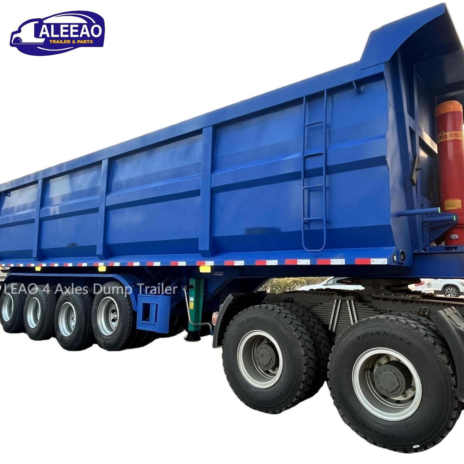 ALEEAO China Most Popular 40 Ton 50 Ton Rear Tipper Rear Dumper Semi Trailer 3 Axles Used Dump Truck Trailer Tires For Sale