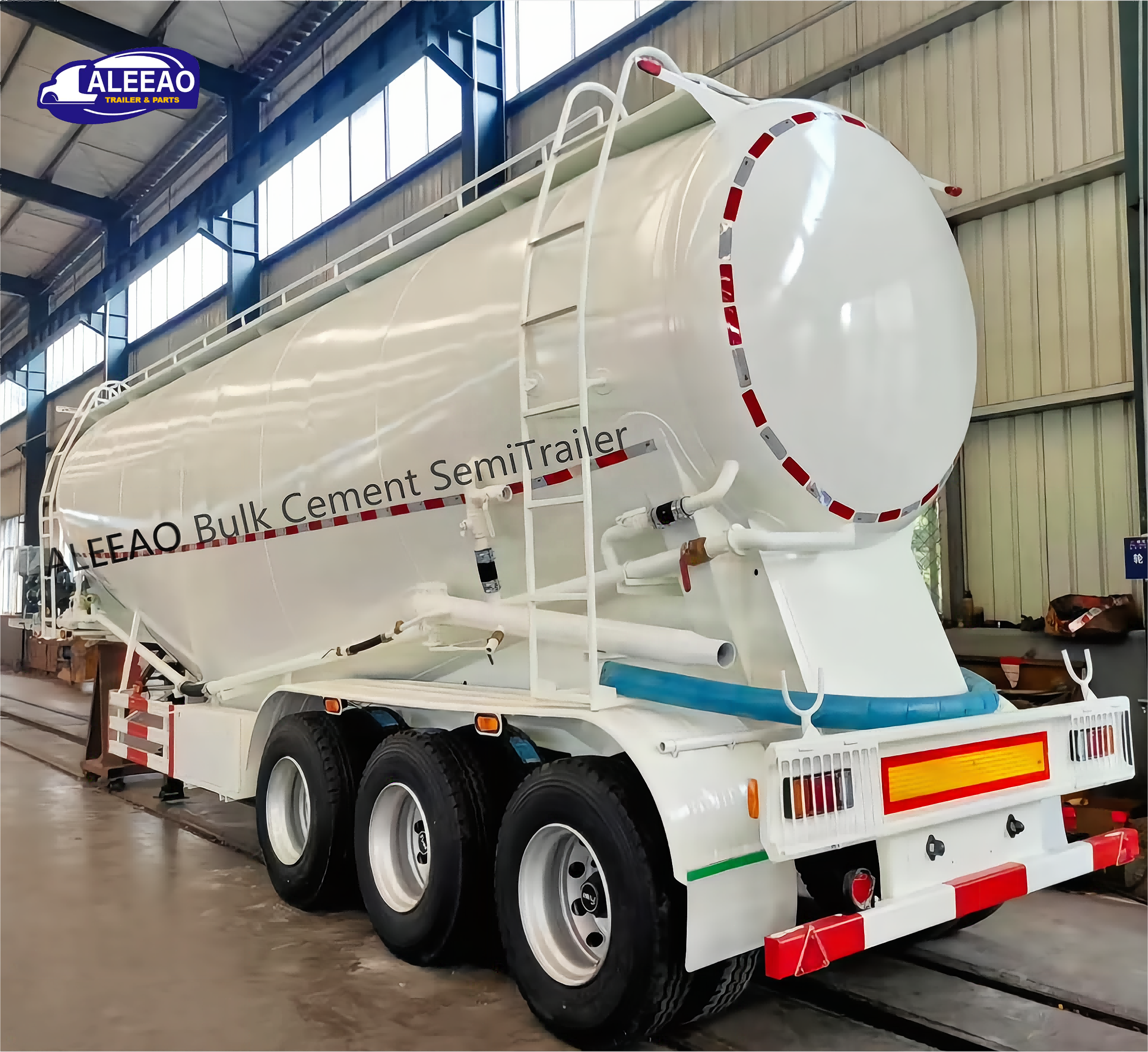 ALEEAO Factory direct sale 35 cbm 45m3 4 axles 60m3 Cement Tanker dry bulk cement remolque silo semi trailer with V Shape