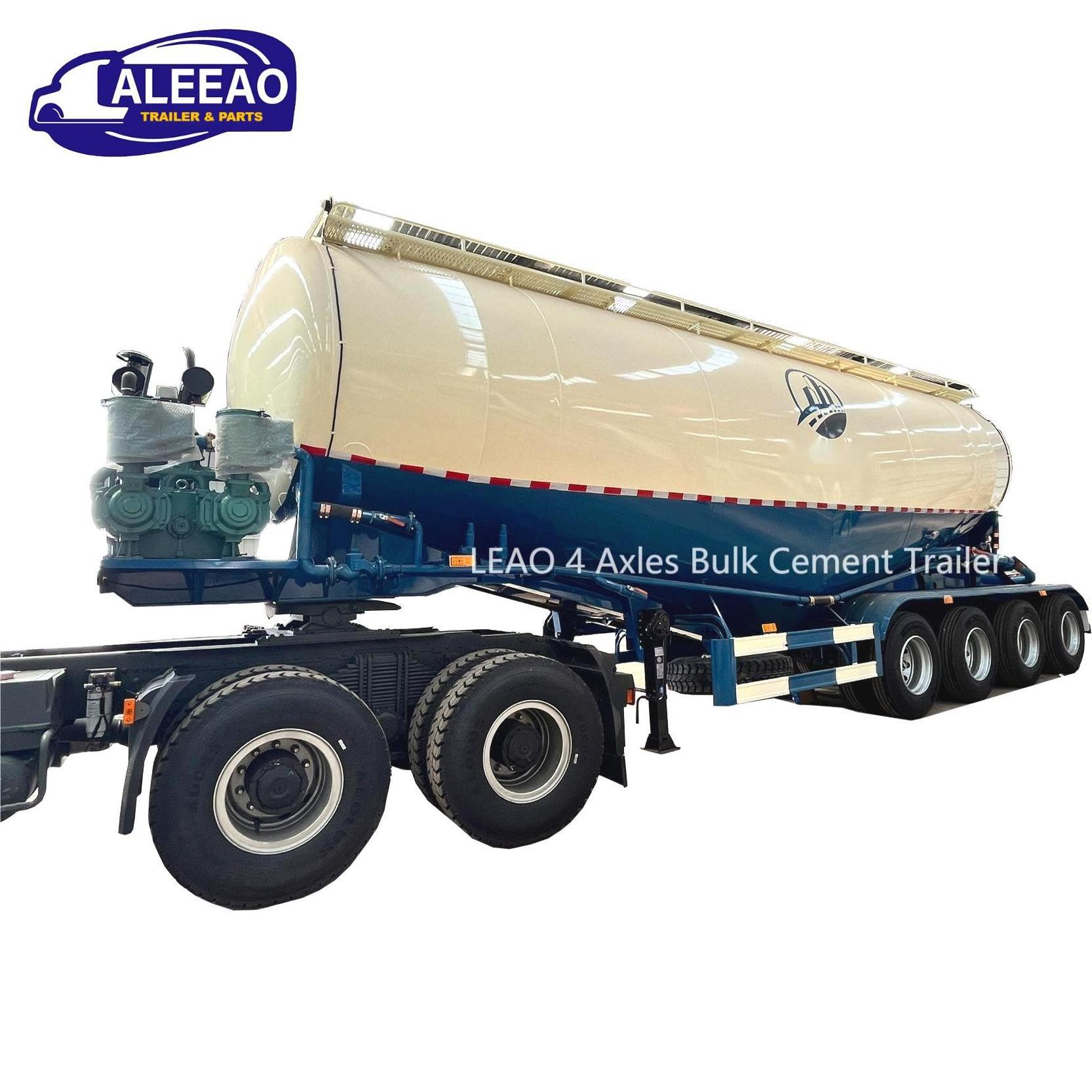 ALEEAO Factory direct sale 35 cbm 45m3 4 axles 60m3 Cement Tanker dry bulk cement remolque silo semi trailer with V Shape