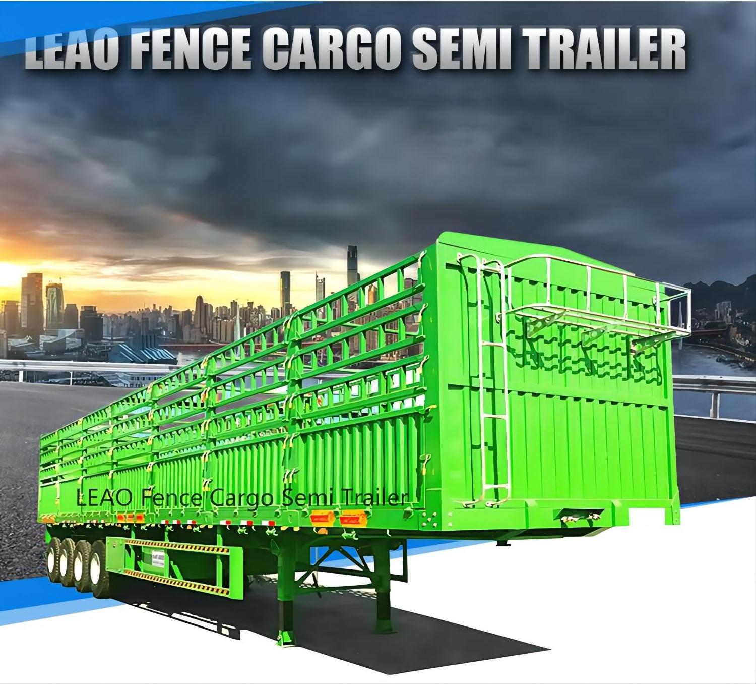 3 axles 50tons 60tons sugar cane transport trailer fence cargo trailer cargo truck trailer for sale