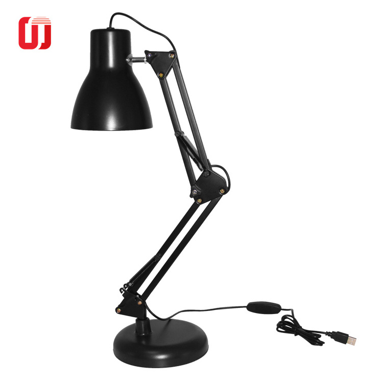 Metal Table Lamp office work desk light long swing arm led reading lampes usb 5v 5w Inline light source stand or clip clamp