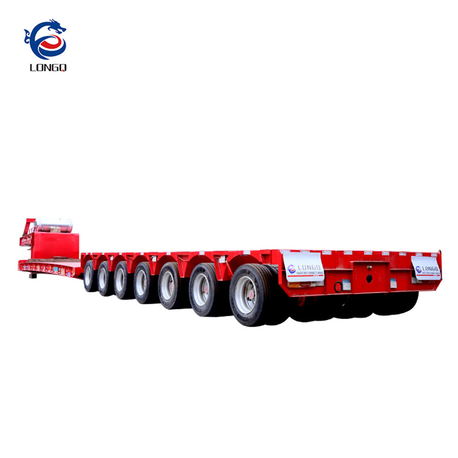 LONGQ High quality 5 axles low bed semi trailer low loaders  trailer low flatbed semi trailer