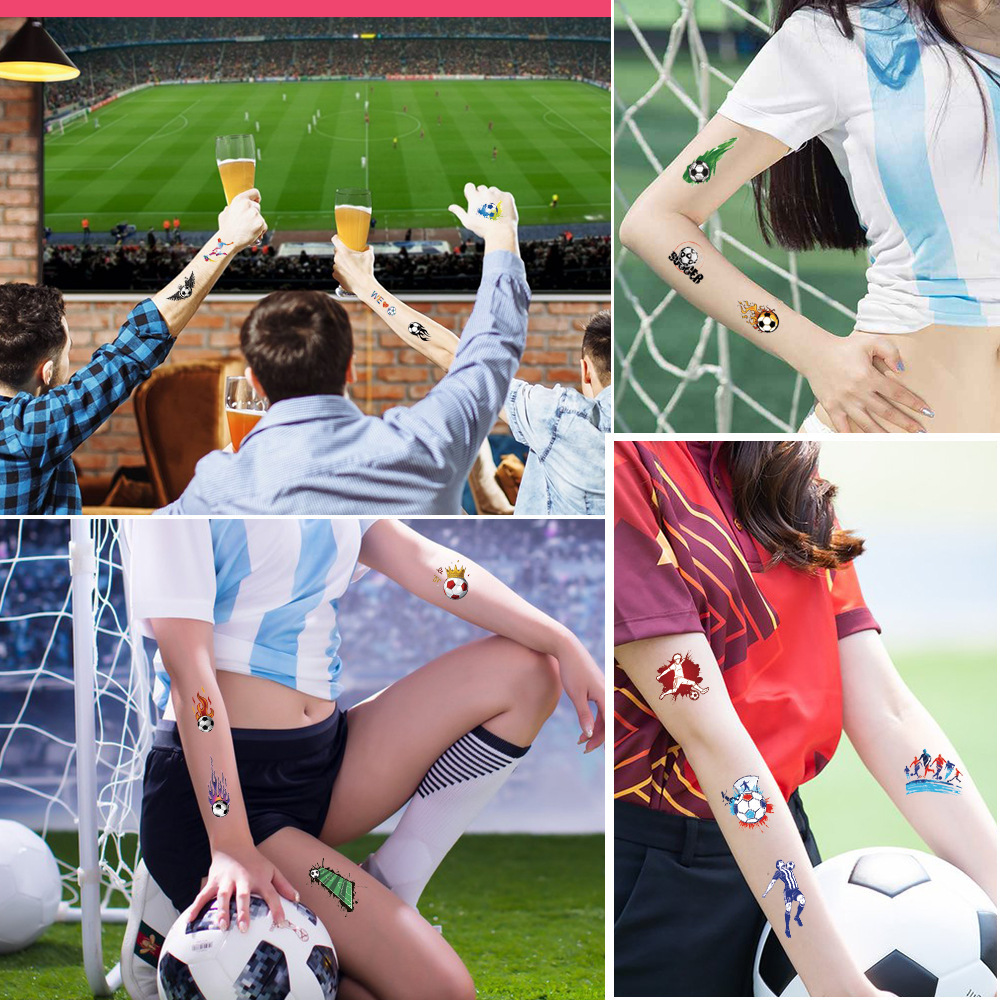 Manufacture Customized Personalized Football Games Flag Body Tattoo For Football Match Fans Face Arm National Tattoos