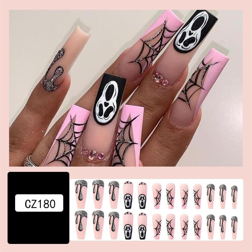 Wholesale Private Label Luxury ABS Halloween Press On Nails False Artificial Nail Stick On Artificial Finger