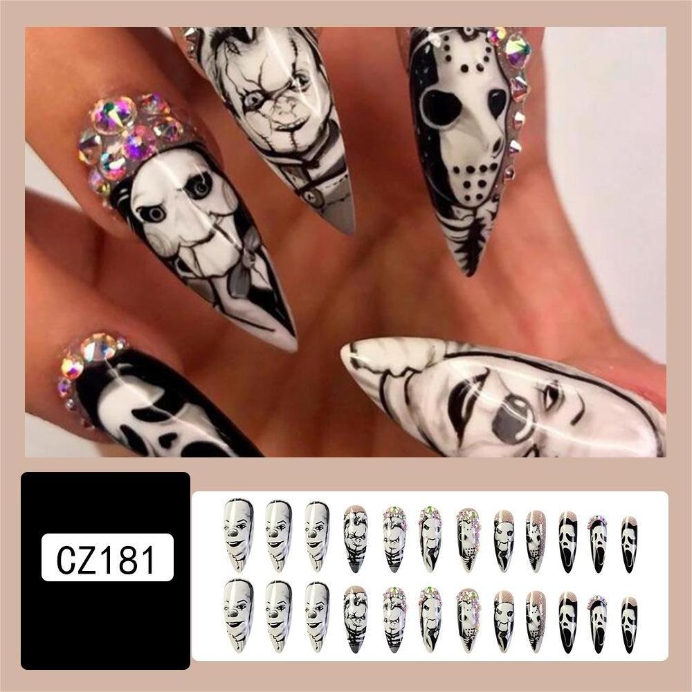 Wholesale Private Label Luxury ABS Halloween Press On Nails False Artificial Nail Stick On Artificial Finger