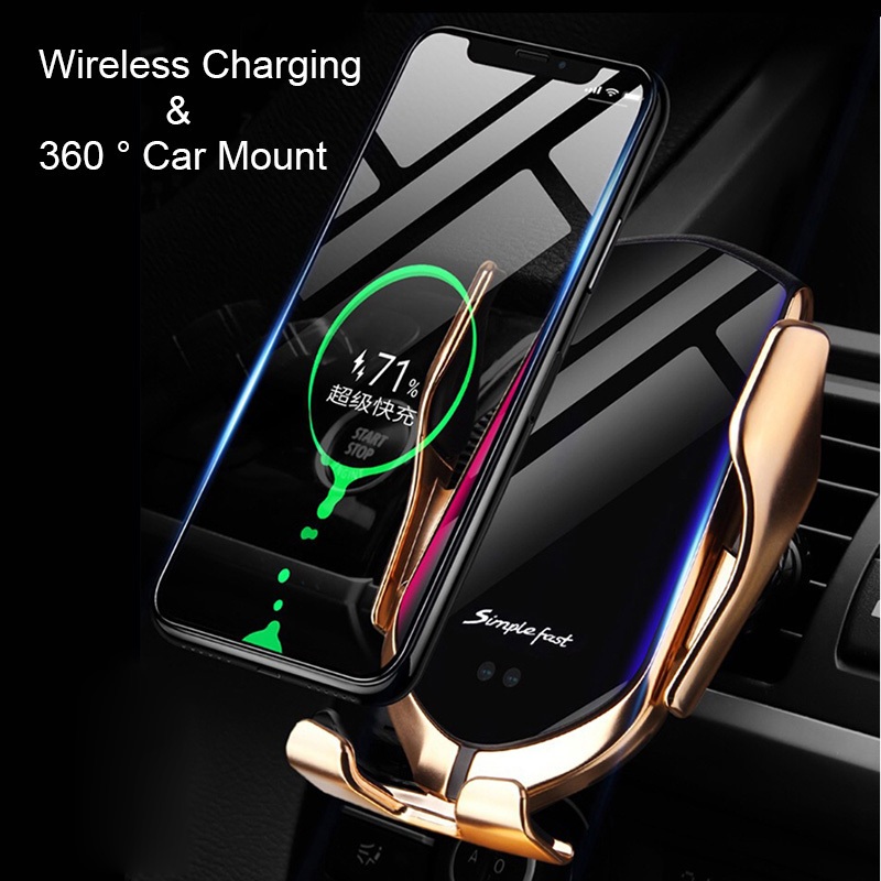 LVSHUO Hot Sale Mobile Phone Car Holder 5W 7.5W 10W Wireless Charger Car Mount, Car Cell Phone Holder Charger