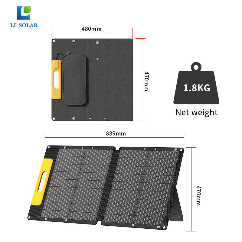 60W Portable Solar Panel for Jackery ECOFLOW Flashfish ROCKPALS Power Station Generator Foldable Charger with USB  Type C  DC