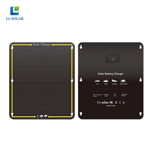 LLSOLAR Portable 15W Solar Battery Charger Maintainer Flexible Solar Panel Kit 12v Solar Trickle Charger for Car Truck Boat RV M