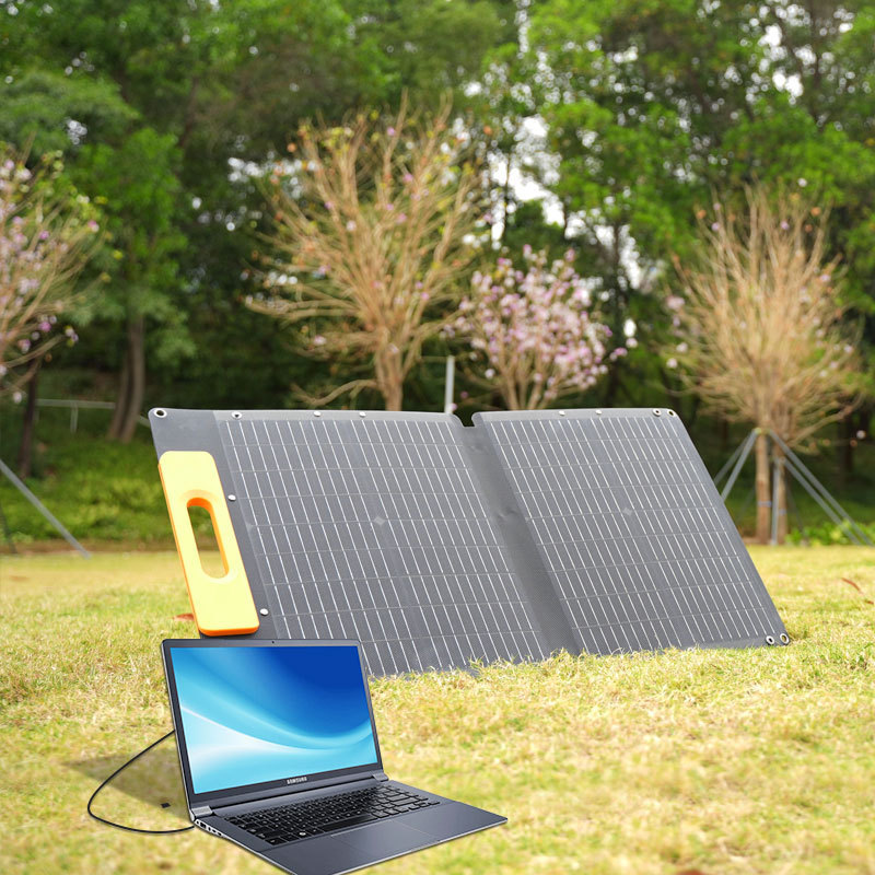 Foldable Solar Panel 60W Portable with 5V USB A and USB C 18V DC for Camping Cell Phone Tablet 5 to 18V Device Compatible