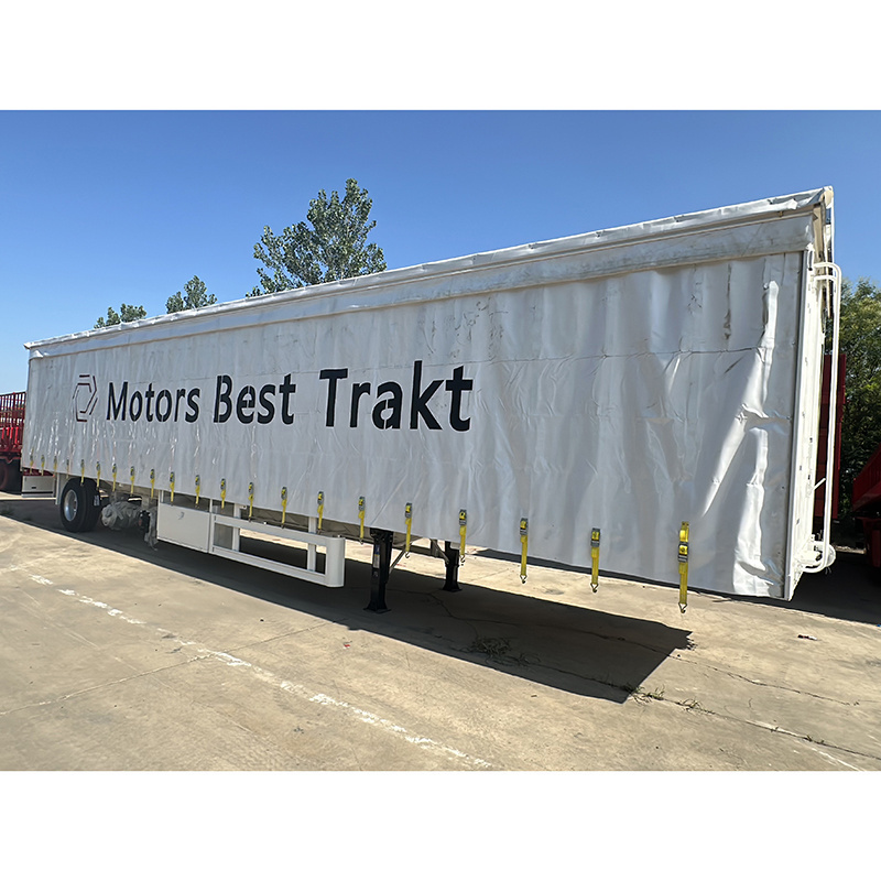 New 53 Ft 3axle canvas cover side curtain type Enclosed cargo box container trailer