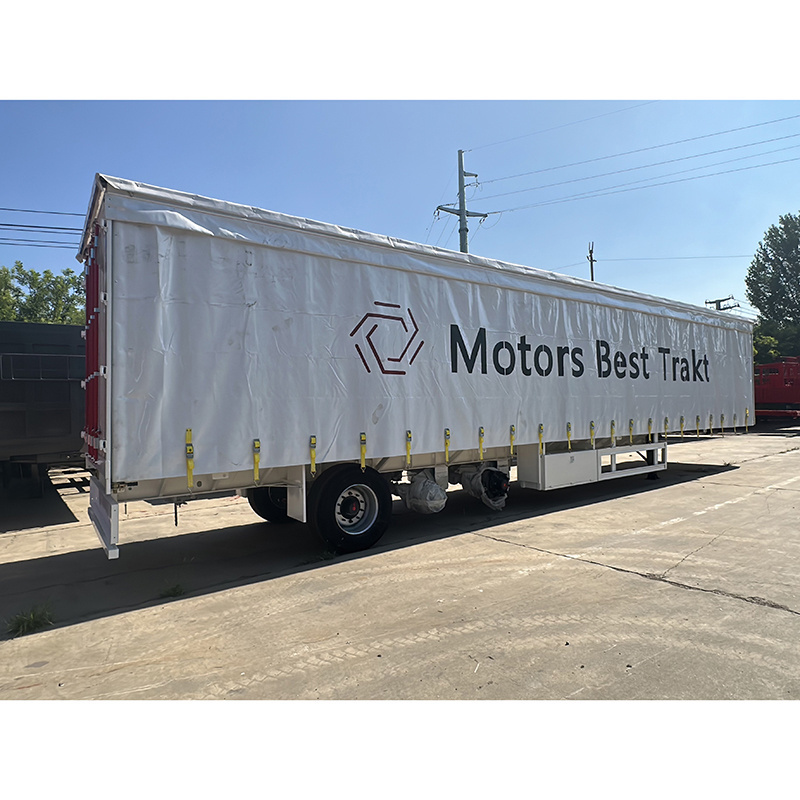 New 53 Ft 3axle canvas cover side curtain type Enclosed cargo box container trailer