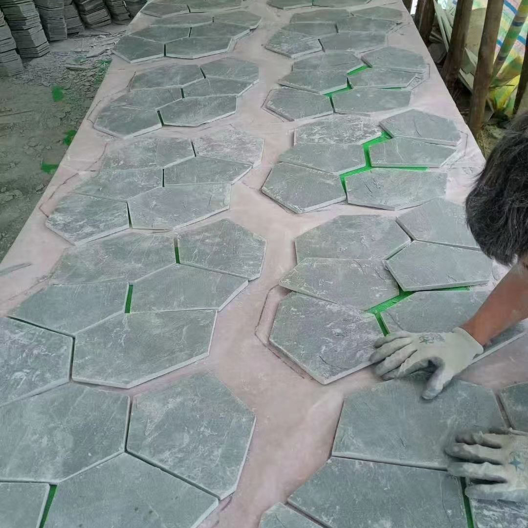 Outdoor Stone Floor Tiles Natural Stone Block Paving  Natural Paving Flagstone on mesh or Mesh Flagstone for Wall