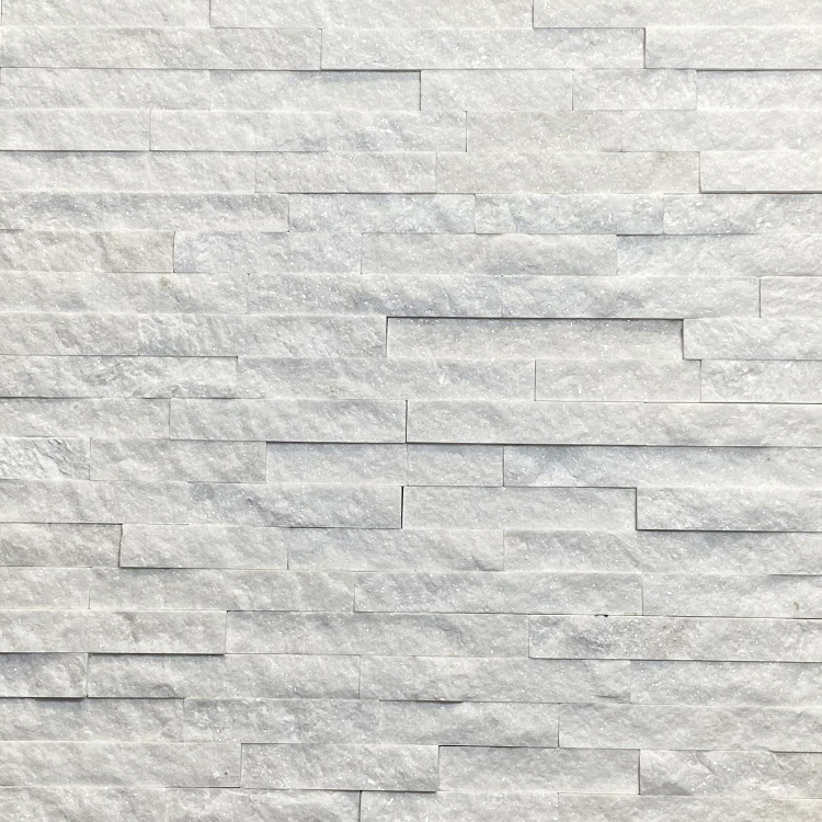 Modern Exterior Wall White Split Face Natural Stone Veneer 3d Decorative Stacked Quartzite Rock Panel For Interior Wall Cladding